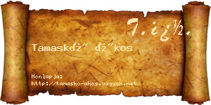 Tamaskó Ákos névjegykártya